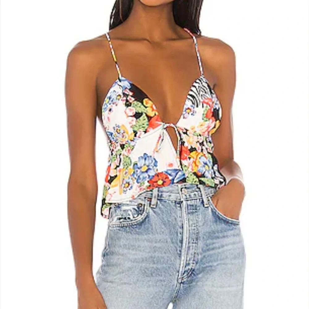 Revolve Superdown Multicolor Floral Top - Picture 3 of 4